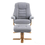 The Sardinia - Swivel Recliner Chair & Matching Footstool in Dove Fabric Morris Living - thumbnail 4