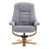 The Sardinia - Swivel Recliner Chair & Matching Footstool in Dove Fabric Morris Living - thumbnail 5