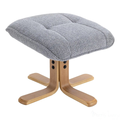 The Sardinia - Swivel Recliner Chair & Matching Footstool in Dove Fabric Morris Living - image 10