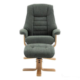 The Sardinia - Swivel Recliner Chair & Matching Footstool in Fern Fabric Morris Living - thumbnail 2