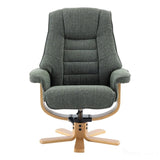 The Sardinia - Swivel Recliner Chair & Matching Footstool in Fern Fabric Morris Living - thumbnail 5