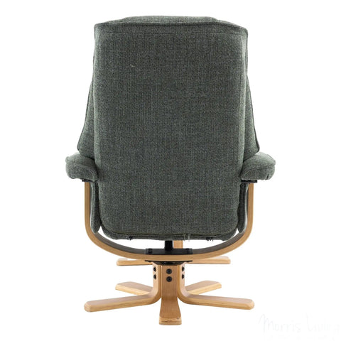 The Sardinia - Swivel Recliner Chair & Matching Footstool in Fern Fabric Morris Living - image 7