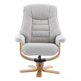 The Sardinia - Swivel Recliner Chair & Matching Footstool in Greige Fabric Morris Living - thumbnail 5