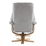 The Sardinia - Swivel Recliner Chair & Matching Footstool in Greige Fabric Morris Living - thumbnail 6