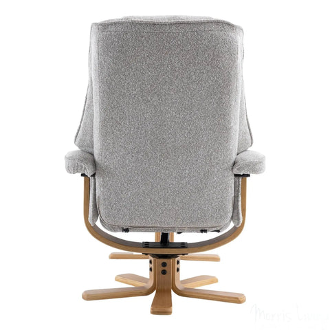 The Sardinia - Swivel Recliner Chair & Matching Footstool in Greige Fabric Morris Living - image 6