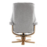The Sardinia - Swivel Recliner Chair & Matching Footstool in Greige Fabric Morris Living