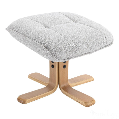 The Sardinia - Swivel Recliner Chair & Matching Footstool in Greige Fabric Morris Living - image 7