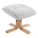 The Sardinia - Swivel Recliner Chair & Matching Footstool in Greige Fabric Morris Living