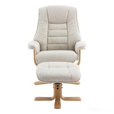 The Sardinia - Swivel Recliner Chair & Matching Footstool in Hessian Fabric Morris Living - thumbnail 3
