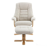 The Sardinia - Swivel Recliner Chair & Matching Footstool in Hessian Fabric Morris Living