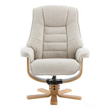 The Sardinia - Swivel Recliner Chair & Matching Footstool in Hessian Fabric Morris Living - thumbnail 4