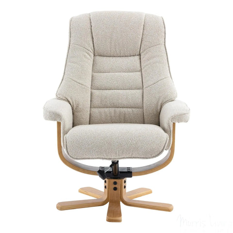 The Sardinia - Swivel Recliner Chair & Matching Footstool in Hessian Fabric Morris Living - image 4