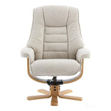 The Sardinia - Swivel Recliner Chair & Matching Footstool in Hessian Fabric Morris Living
