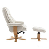 The Sardinia - Swivel Recliner Chair & Matching Footstool in Hessian Fabric Morris Living