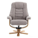 The Sardinia - Swivel Recliner Chair & Matching Footstool in Oat Fabric Morris Living - thumbnail 5