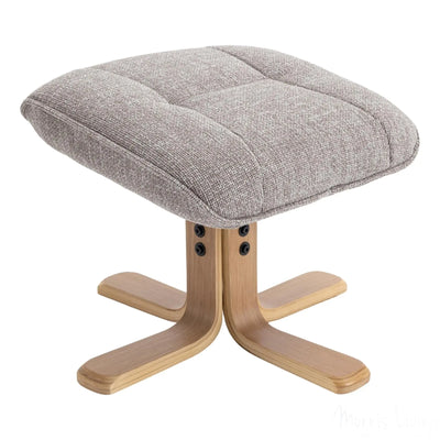 The Sardinia - Swivel Recliner Chair & Matching Footstool in Oat Fabric Morris Living