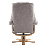 The Sardinia - Swivel Recliner Chair & Matching Footstool in Oat Fabric Morris Living - thumbnail 7