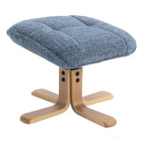 The Sardinia - Swivel Recliner Chair & Matching Footstool in Ocean Fabric Morris Living