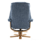 The Sardinia - Swivel Recliner Chair & Matching Footstool in Ocean Fabric Morris Living