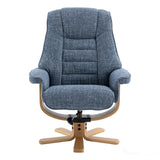 The Sardinia - Swivel Recliner Chair & Matching Footstool in Ocean Fabric Morris Living - thumbnail 3