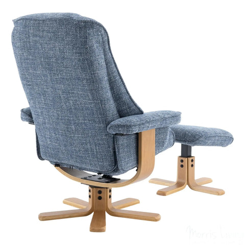 The Sardinia - Swivel Recliner Chair & Matching Footstool in Ocean Fabric Morris Living - image 7