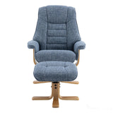 The Sardinia - Swivel Recliner Chair & Matching Footstool in Ocean Fabric Morris Living - thumbnail 8