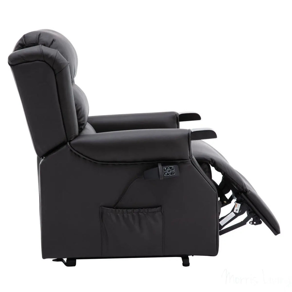 The Warminster Dual Motor Riser Recliner Mobility Chair in Brown Leather Morris Living