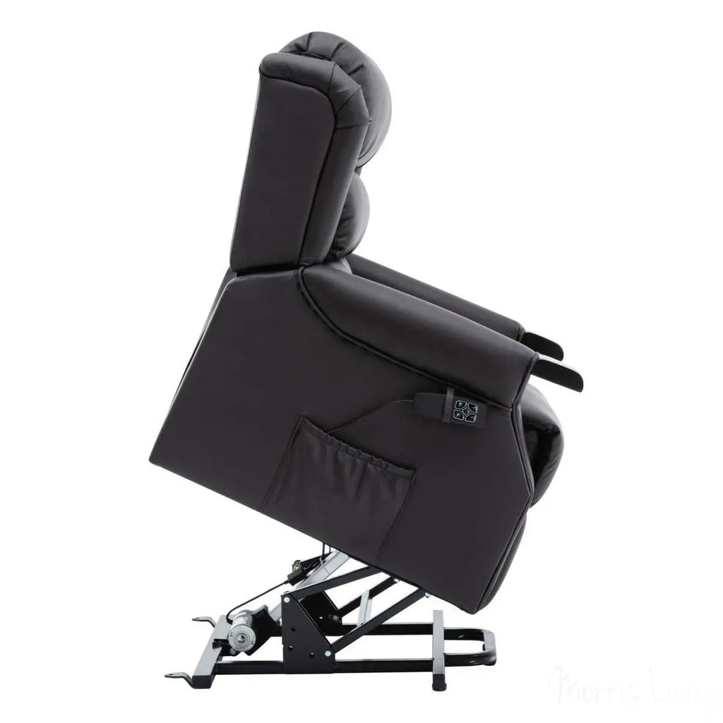 The Warminster Dual Motor Riser Recliner Mobility Chair in Brown Leather Morris Living