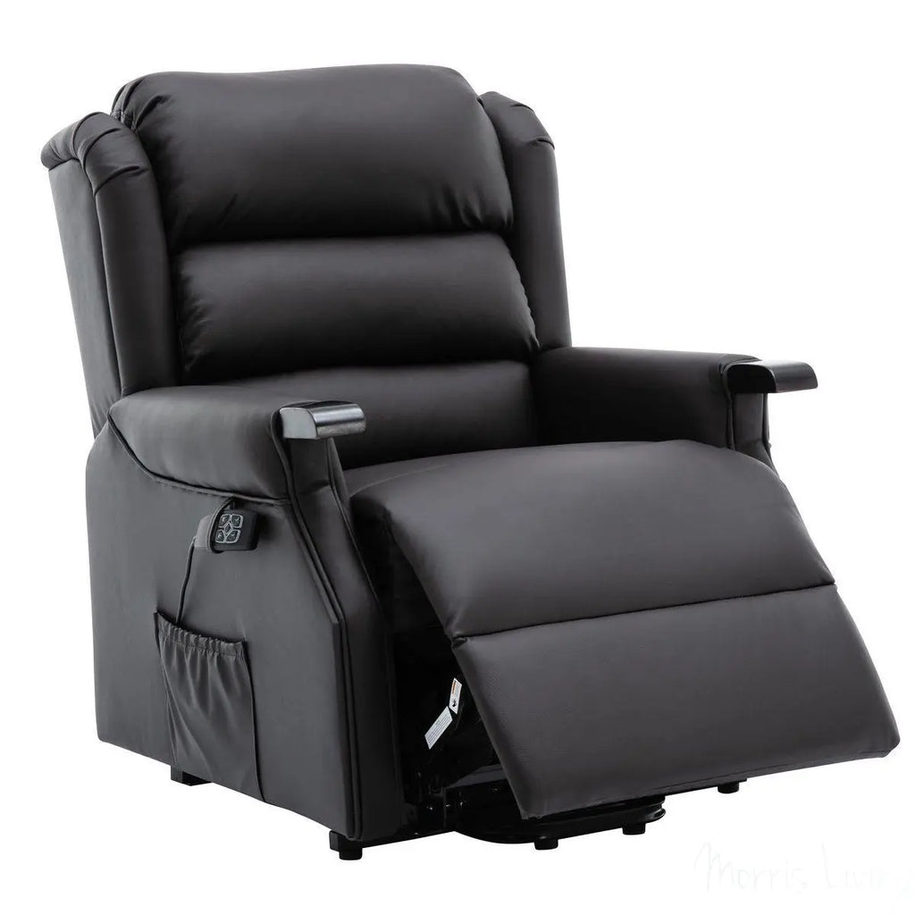 The Warminster Dual Motor Riser Recliner Mobility Chair in Brown Leather Morris Living