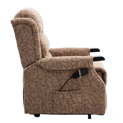 The Warminster Dual Motor Riser Recliner Mobility Chair in Cocoa Fabric - Refurbished Morris Living