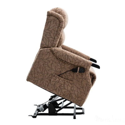 The Warminster Dual Motor Riser Recliner Mobility Chair in Cocoa Fabric - Refurbished Morris Living