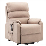 Valencia Dual Motor Riser Recliner Mobility Lift Chair in Wheat Fabric GFA - thumbnail 1