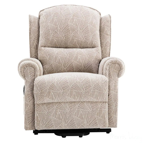 Winchester Dual Motor Riser Recliner Mobility Chair in Cream Brushstroke Fabric Morris Living - image 2