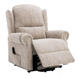 Winchester Dual Motor Riser Recliner Mobility Chair in Cream Brushstroke Fabric Morris Living