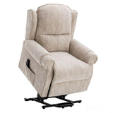 Winchester Dual Motor Riser Recliner Mobility Chair in Cream Brushstroke Fabric Morris Living