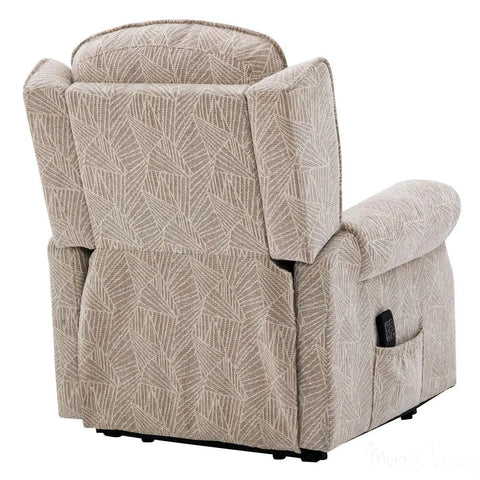 Winchester Dual Motor Riser Recliner Mobility Chair in Cream Brushstroke Fabric Morris Living - image 8