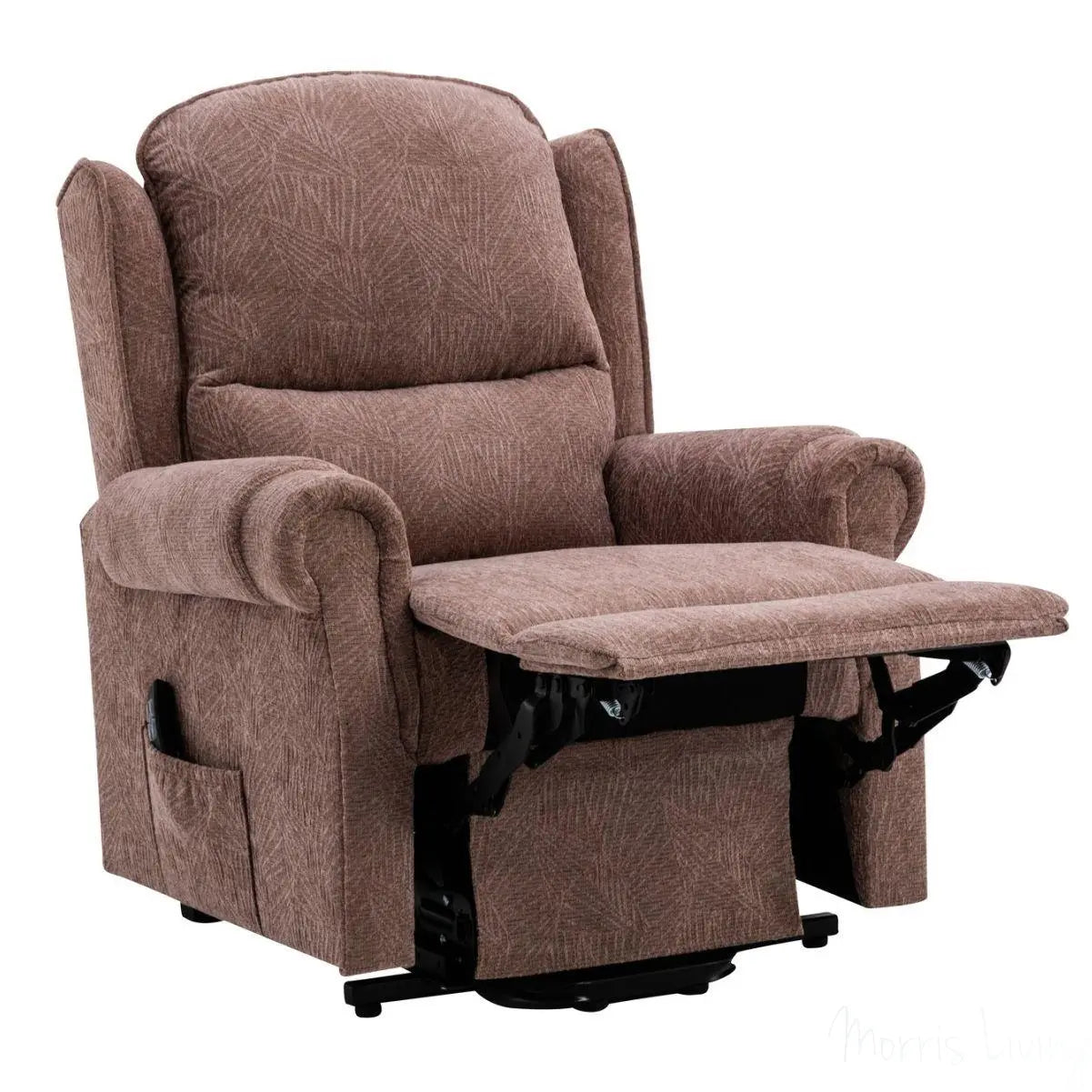 Winchester Dual Motor Riser Recliner Mobility Chair in Mink Brushstroke Fabric Morris Living