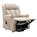 The Darwin - Dual Motor Riser Recliner Chair in Cream Brush Fabric - Refurbished - thumbnail 6