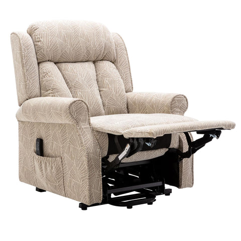 The Darwin - Dual Motor Riser Recliner Chair in Cream Brush Fabric - Refurbished - image 6