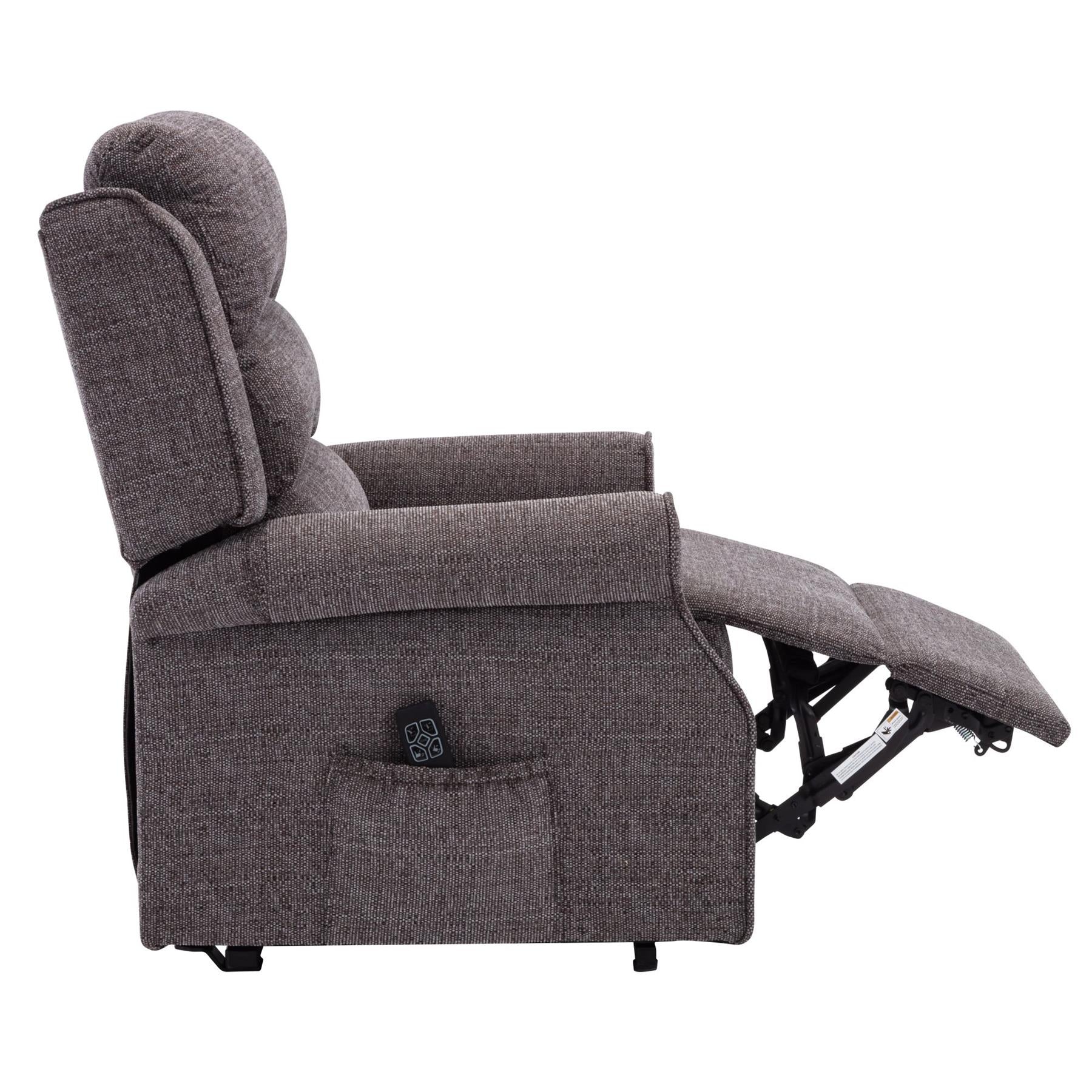 The Perth - Dual Motor Riser Recliner Mobility Chair in Lisbon Grey Fabric - Clearance - Minor Damage