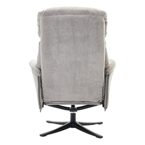 The Lucia Swivel Recliner Chair & Footstool in Grey Mist Fabric - image 8