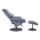 The Biarritz - Swivel Recliner Chair & Matching Footstool in Lisbon Marine Fabric