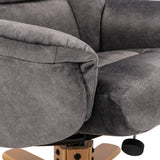 The Florida - Swivel Recliner Chair & Matching Footstool in Grey Shadow Fabric