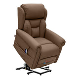 Nevis Healthcare – Triple Motor Riser Recliner Mobility Chair in Chestnut 4-Way Stretch Faux Leather - Refurbished - thumbnail 3