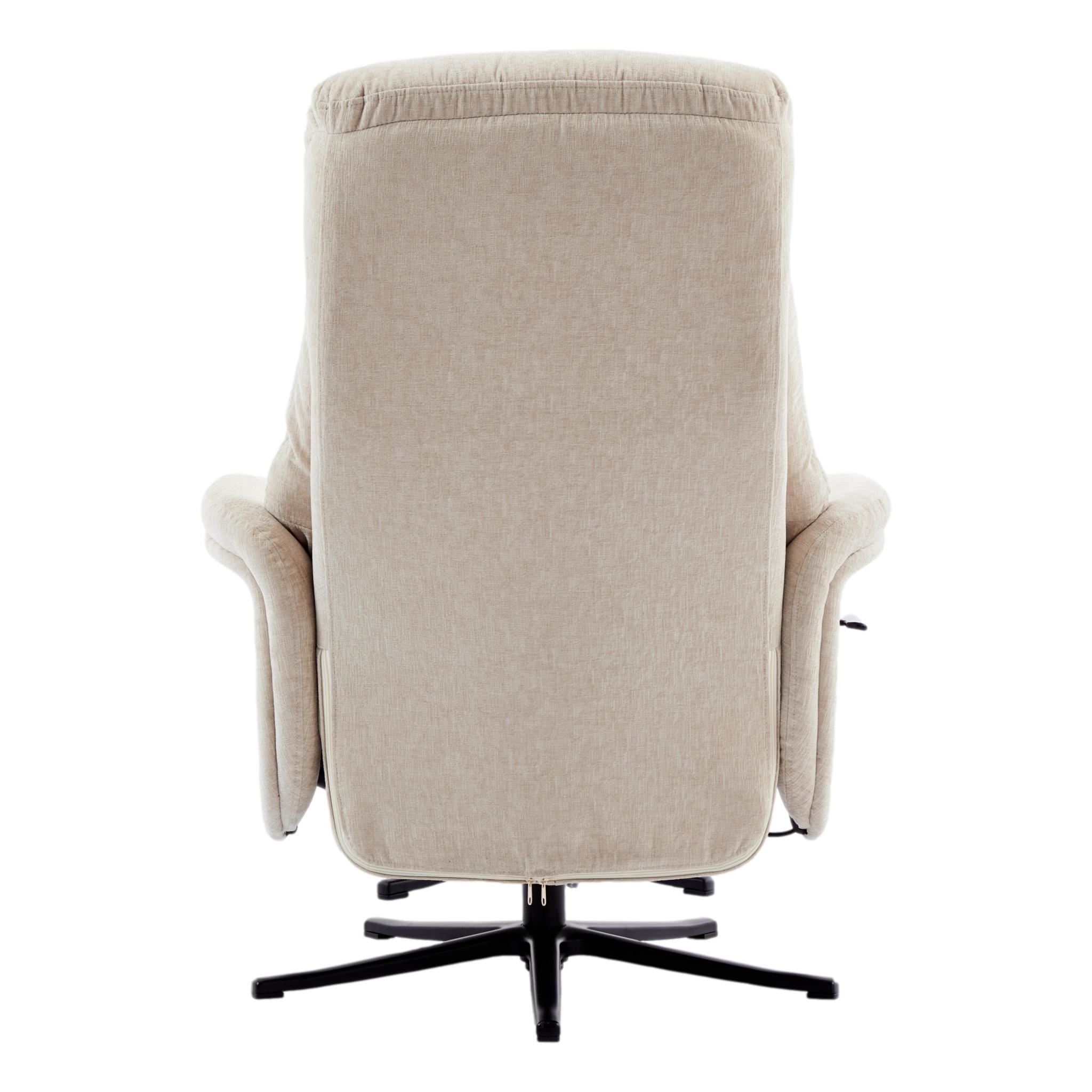 The Nevada Swivel Recliner Chair & Matching Footstool in Barley Fabric