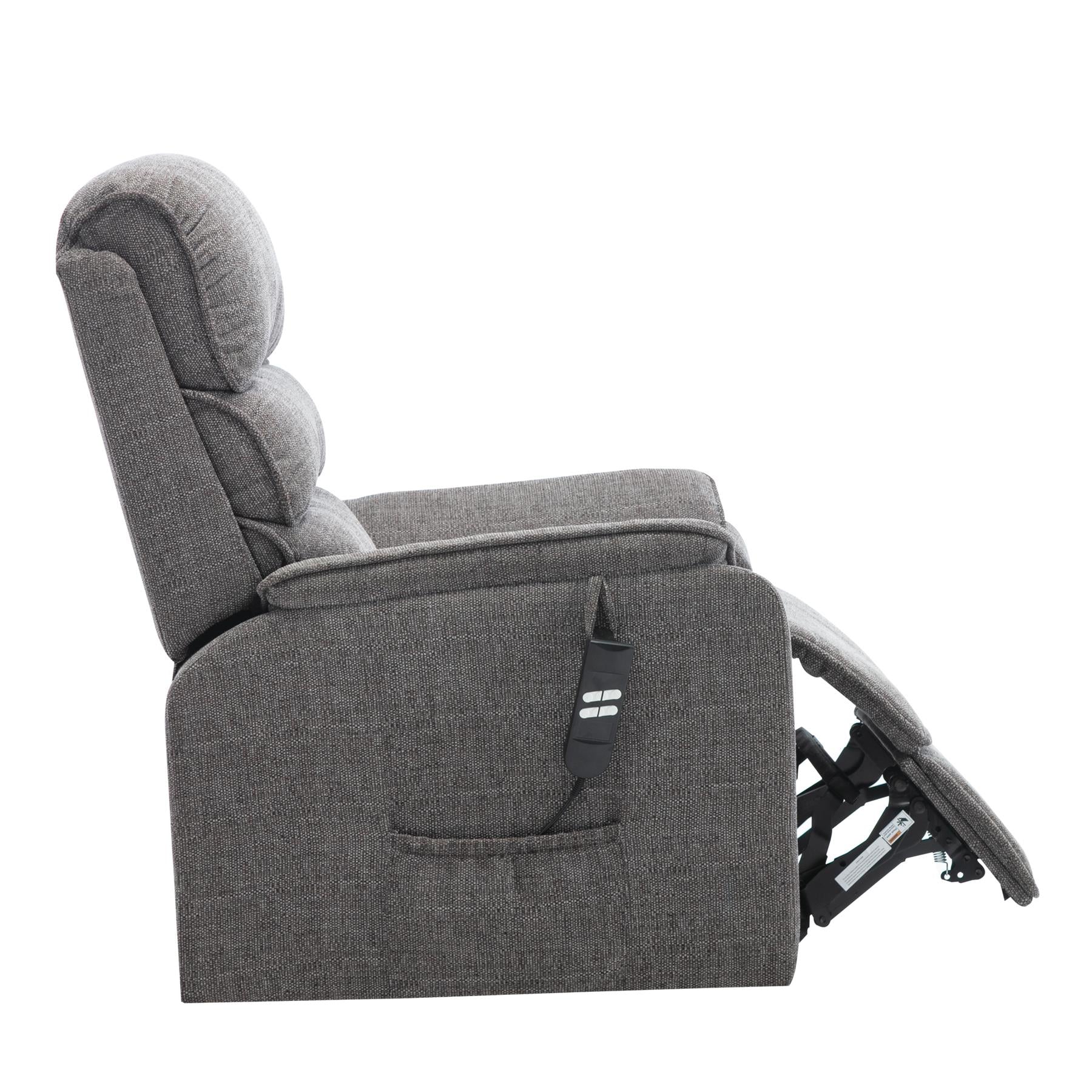 Henley Riser Recliner Chair Dual Motor Heat & Massage Grey Fabric - Refurbished - No Heat / Masssage