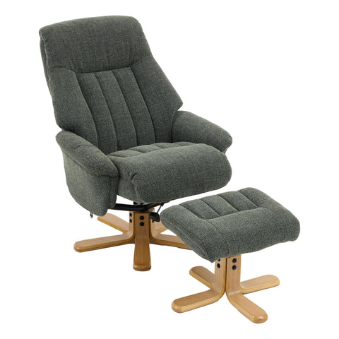 The Paris Swivel Recliner Chair & Footstool in Fern Fabric - image 4