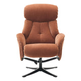 The Lucia Swivel Recliner Chair & Footstool in Caramel Brown Fabric - thumbnail 3
