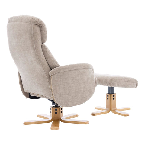 The Eden Swivel Recliner Chair & Matching Footstool  in Sandrift Fabric - image 6