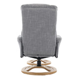 The Mandalay Swivel Recliner Chair & Footstool in ChaCha Dove Grey Fabric - Refurbished - thumbnail 7